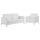 Modway Loft Tufted Upholstered Faux Leather Loveseat and Armchair Set FredCo