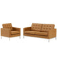 Modway Loft Tufted Upholstered Faux Leather Loveseat and Armchair Set FredCo