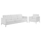 Modway Loft Tufted Upholstered Faux Leather Sofa and Armchair Set FredCo