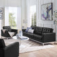 Modway Loft Tufted Upholstered Faux Leather Sofa and Armchair Set FredCo