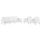 Modway Loft Tufted Vegan Leather 3-Piece Furniture Set FredCo