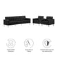 Modway Loft Tufted Vegan Leather 3-Piece Furniture Set FredCo