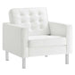 Modway Loft Tufted Vegan Leather Armchair FredCo