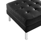 Modway Loft Tufted Vegan Leather Armchair and Ottoman Set FredCo