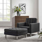 Modway Loft Tufted Vegan Leather Armchair and Ottoman Set FredCo