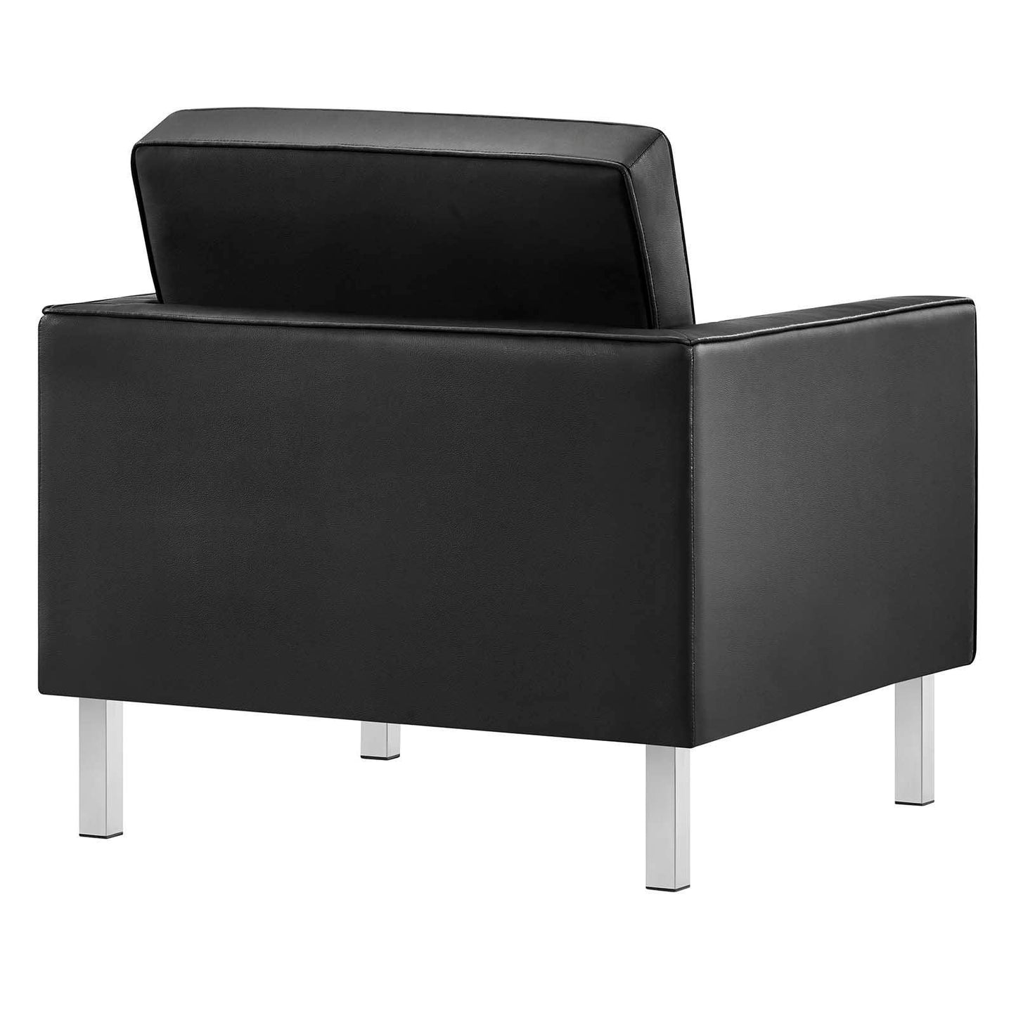Modway Loft Tufted Vegan Leather Armchair and Ottoman Set FredCo