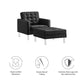 Modway Loft Tufted Vegan Leather Armchair and Ottoman Set FredCo