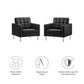 Modway Loft Tufted Vegan Leather Armchairs - Set of 2 FredCo