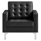 Modway Loft Tufted Vegan Leather Armchairs - Set of 2 FredCo