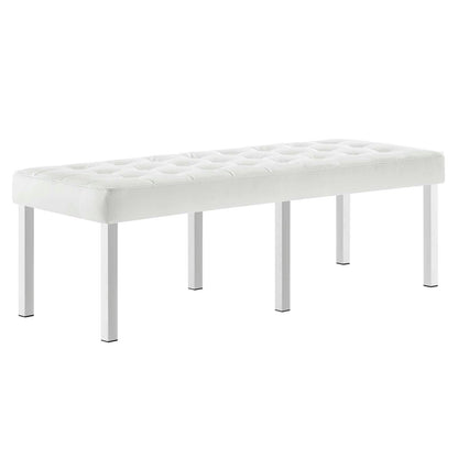Modway Loft Tufted Vegan Leather Bench FredCo