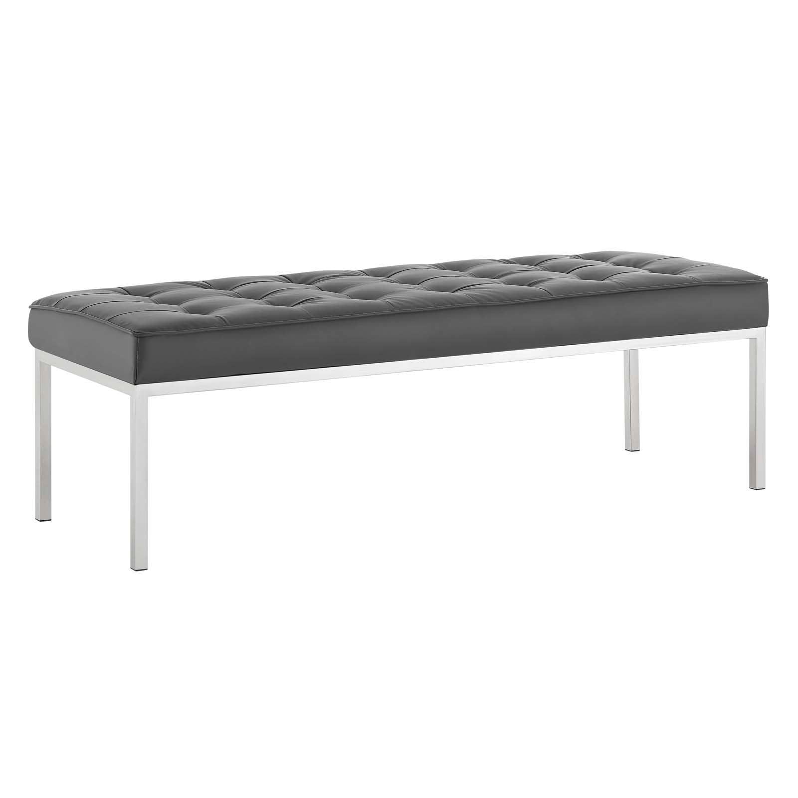 Modway Loft Tufted Vegan Leather Bench FredCo