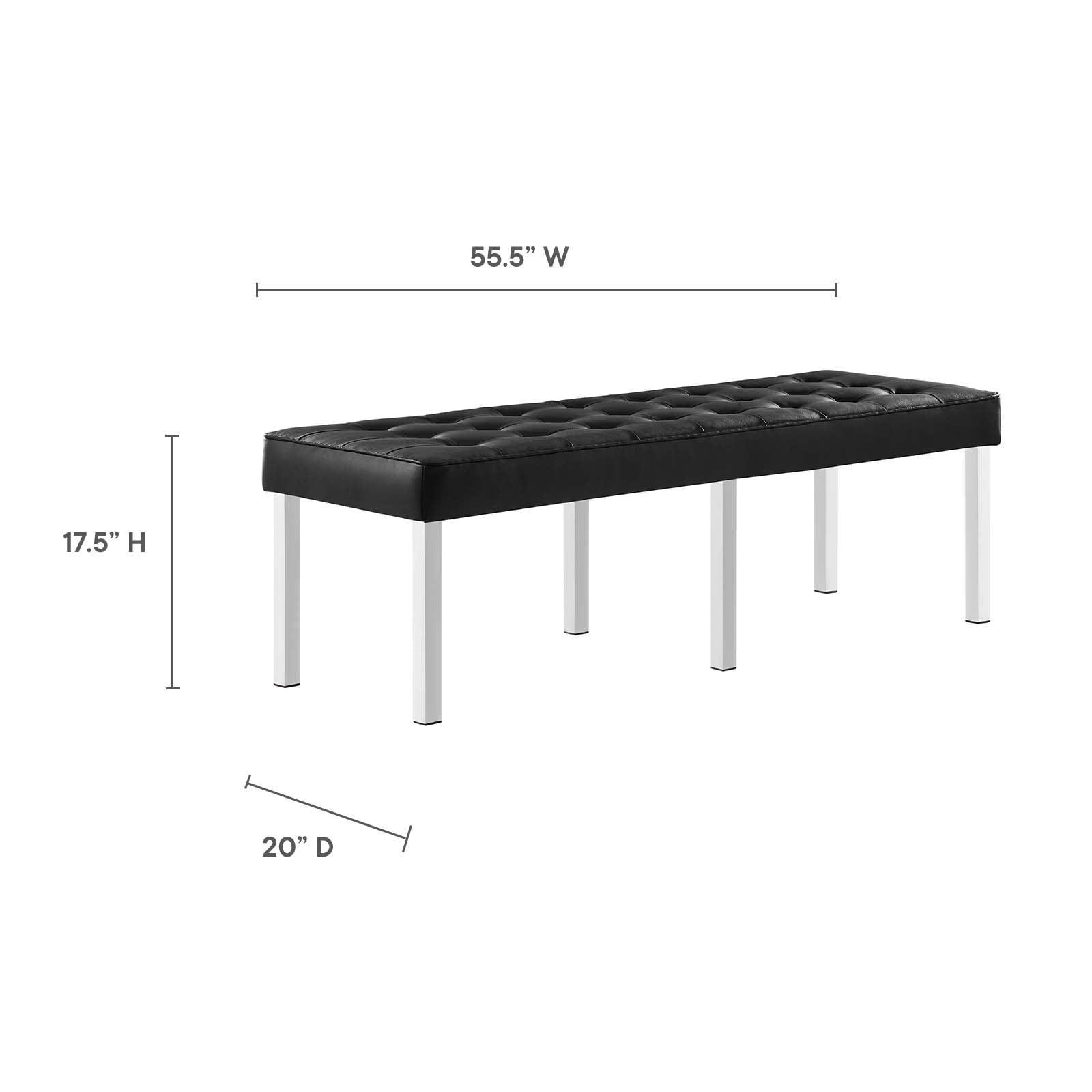 Modway Loft Tufted Vegan Leather Bench FredCo