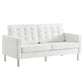 Modway Loft Tufted Vegan Leather Loveseat FredCo
