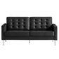 Modway Loft Tufted Vegan Leather Loveseat FredCo