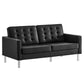 Modway Loft Tufted Vegan Leather Loveseat FredCo