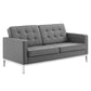 Modway Loft Tufted Vegan Leather Loveseat FredCo