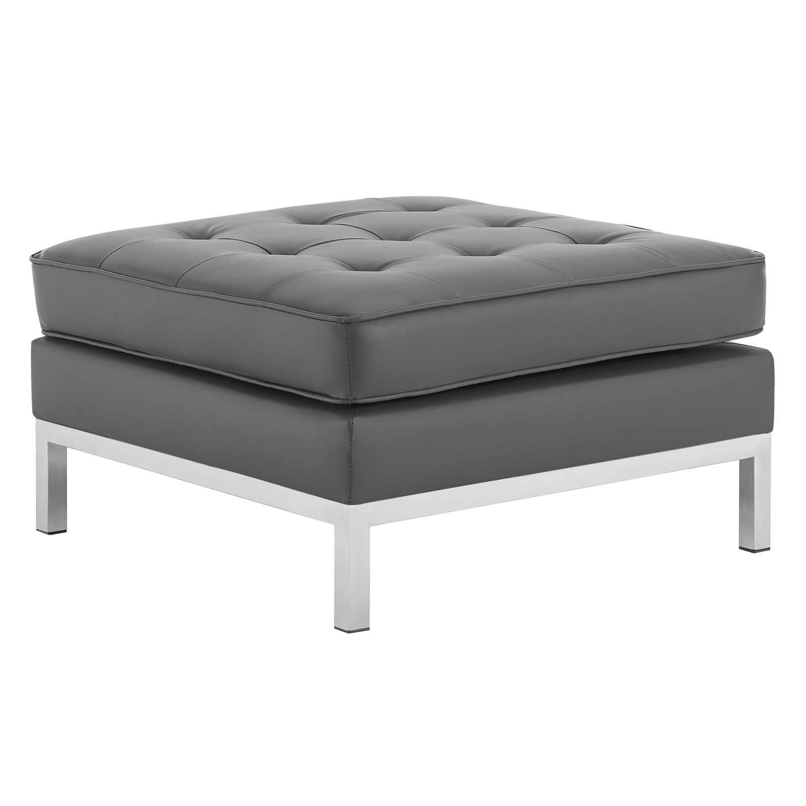 Modway Loft Tufted Vegan Leather Ottoman FredCo