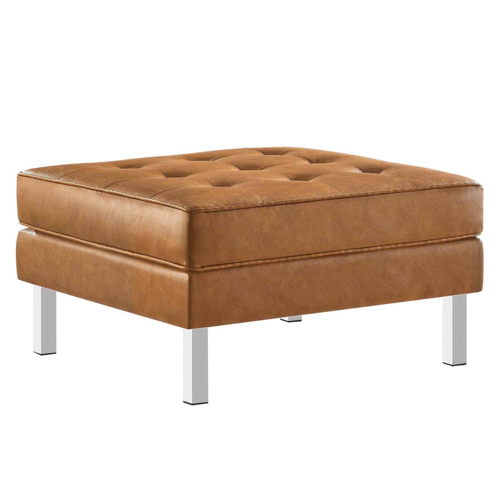 Modway Loft Tufted Vegan Leather Ottoman FredCo