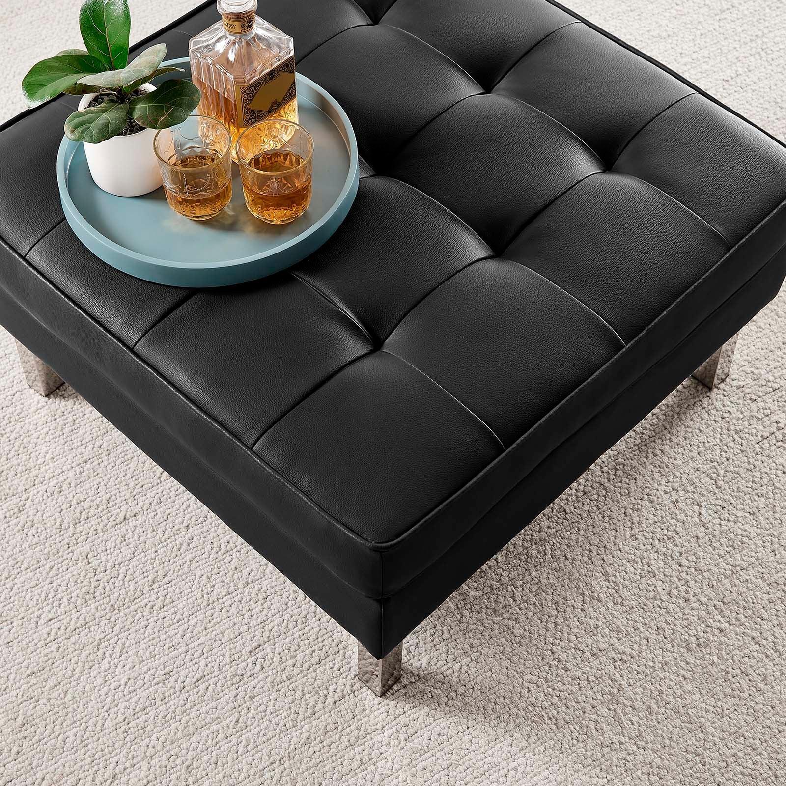 Modway Loft Tufted Vegan Leather Ottoman FredCo