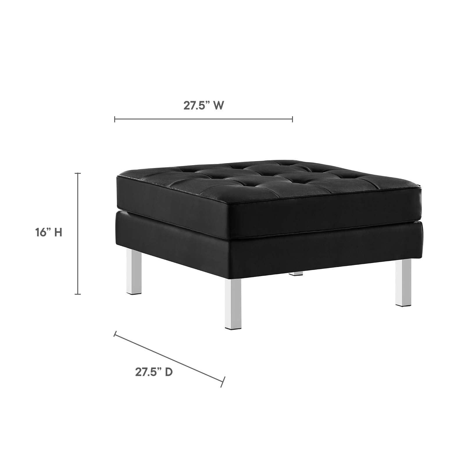 Modway Loft Tufted Vegan Leather Ottoman FredCo