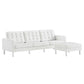 Modway Loft Tufted Vegan Leather Sofa and Ottoman Set FredCo