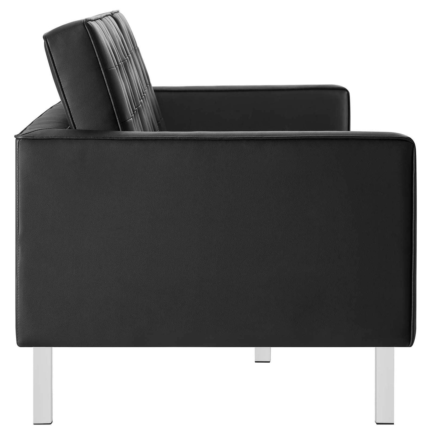 Modway Loft Tufted Vegan Leather Sofa and Ottoman Set FredCo