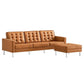 Modway Loft Tufted Vegan Leather Sofa and Ottoman Set FredCo