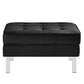 Modway Loft Tufted Vegan Leather Sofa and Ottoman Set FredCo