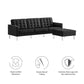 Modway Loft Tufted Vegan Leather Sofa and Ottoman Set FredCo