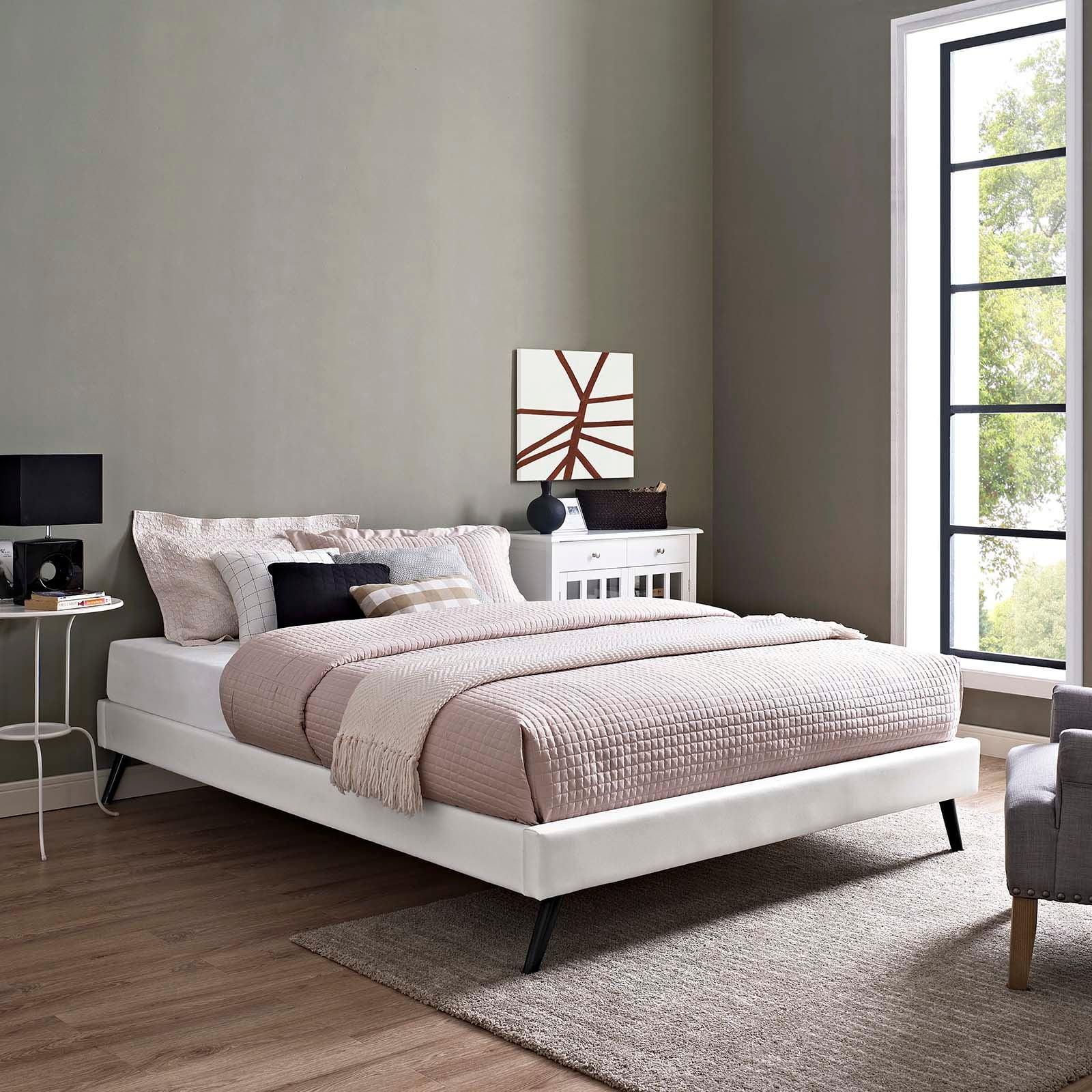 Modway Loryn Full Vinyl Bed Frame with Round Splayed Legs FredCo