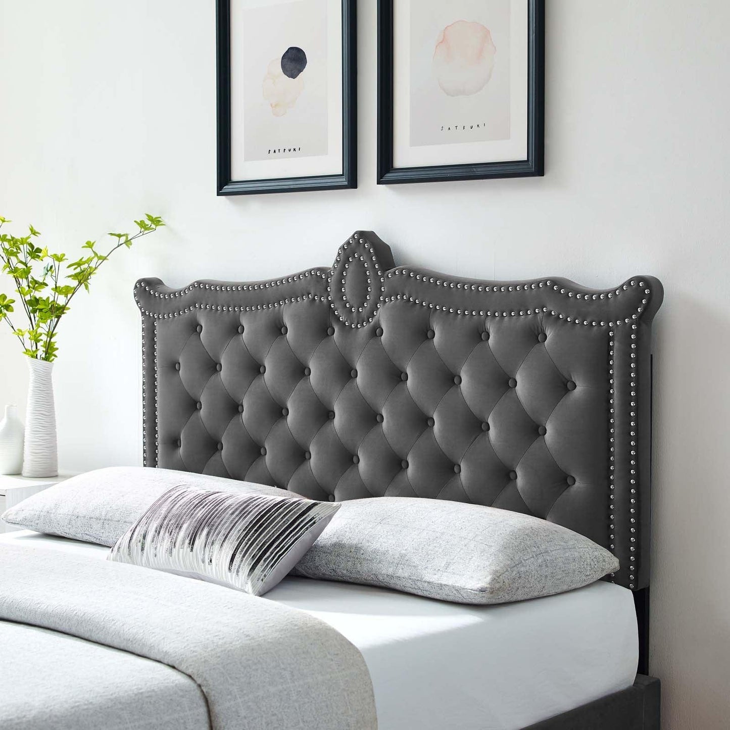 Modway Louisa Tufted Performance Velvet Full/Queen Headboard FredCo