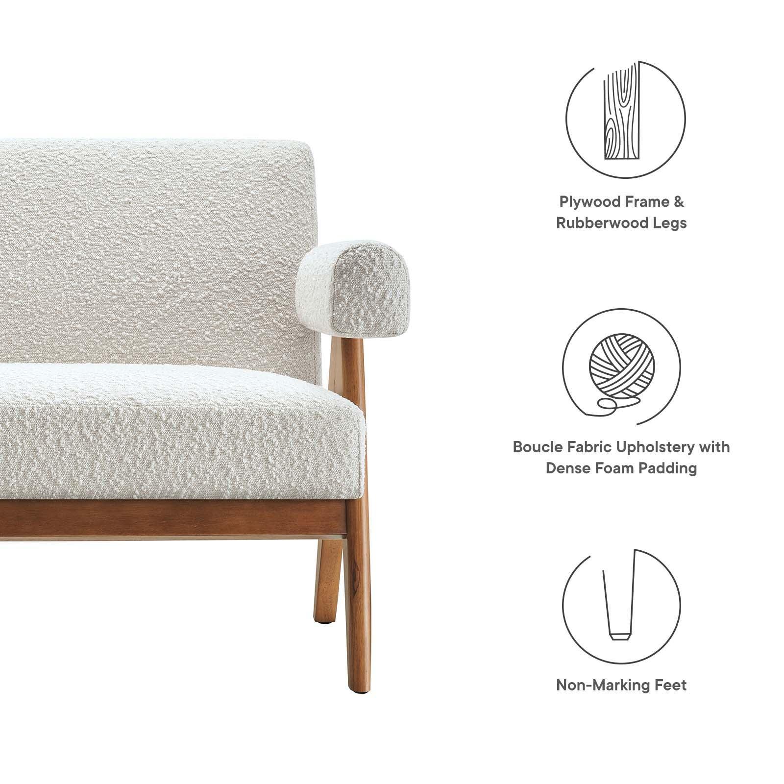 Modway Lyra Boucle Fabric Loveseat, EEI-6504 FredCo