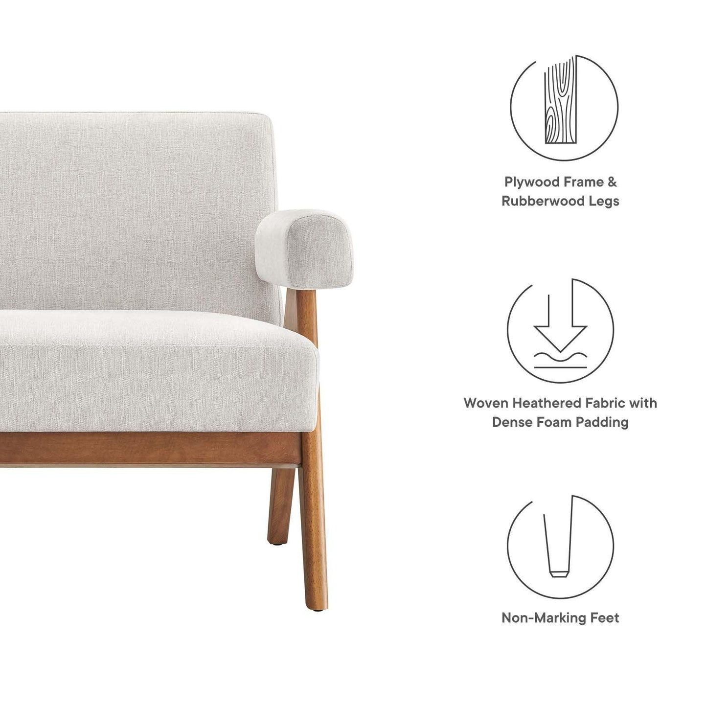 Modway Lyra Fabric Loveseat, EEI-6505 FredCo