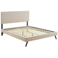 Modway Macie Queen Fabric Platform Bed with Round Splayed Legs FredCo