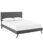 Modway Macie Queen Fabric Platform Bed with Round Splayed Legs FredCo