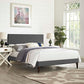 Modway Macie Queen Fabric Platform Bed with Squared Tapered Legs FredCo
