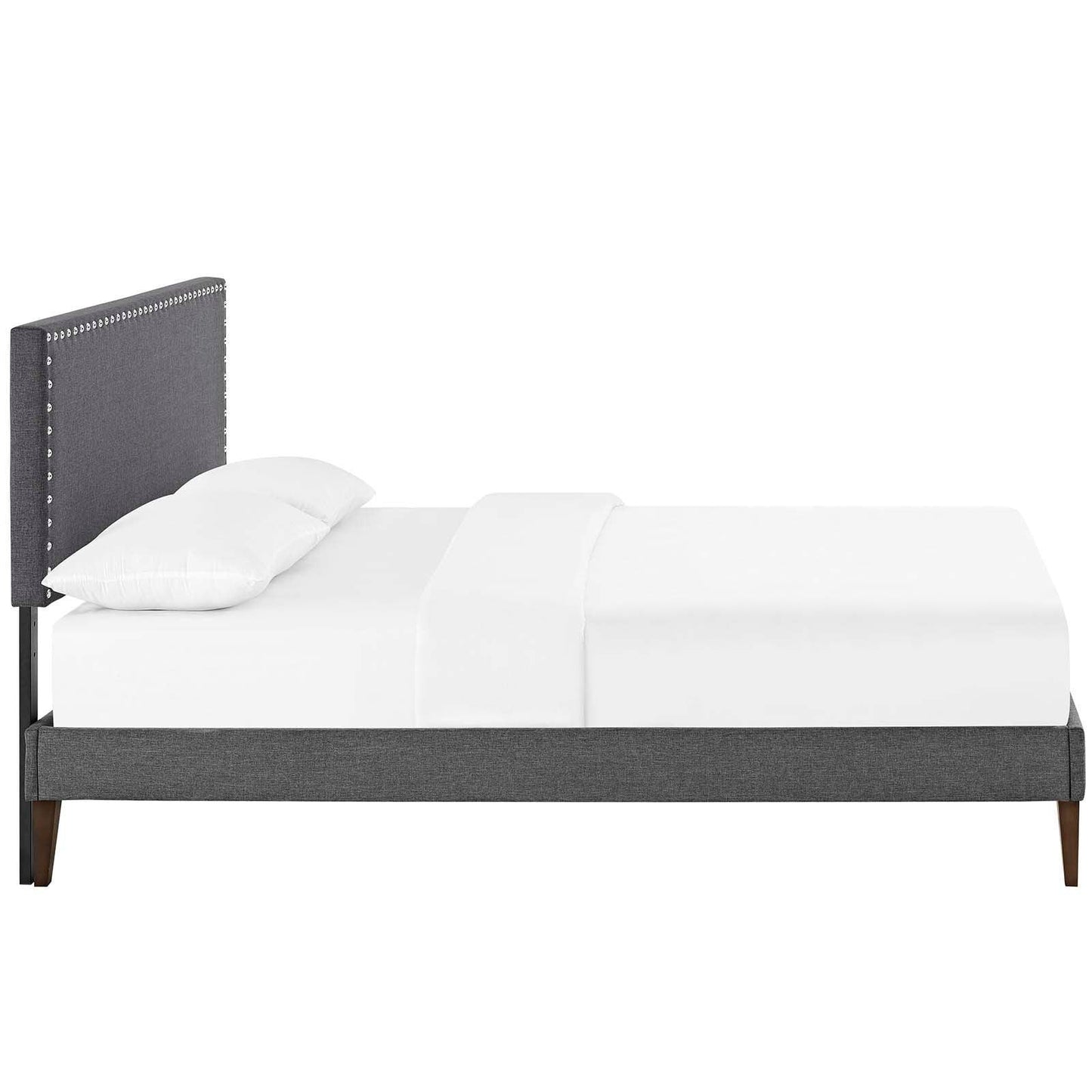 Modway Macie Queen Fabric Platform Bed with Squared Tapered Legs FredCo