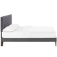 Modway Macie Queen Fabric Platform Bed with Squared Tapered Legs FredCo