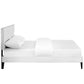 Modway Macie Queen Vinyl Platform Bed with Squared Tapered Legs FredCo