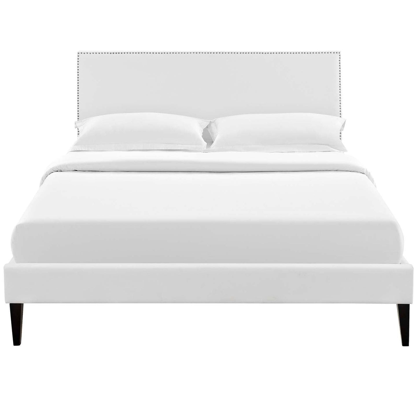 Modway Macie Queen Vinyl Platform Bed with Squared Tapered Legs FredCo