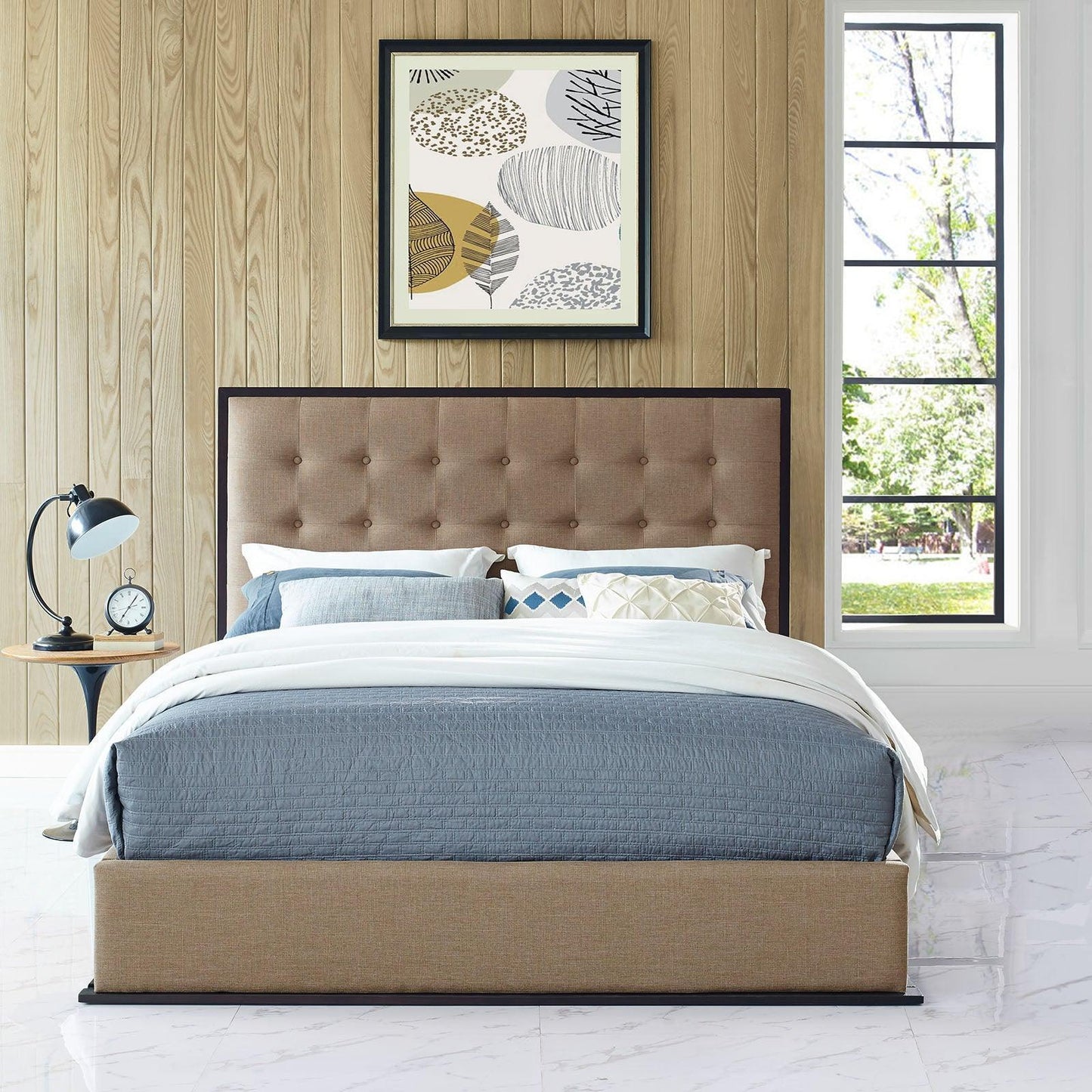 Modway Madeline Queen Upholstered Fabric Bed Frame FredCo