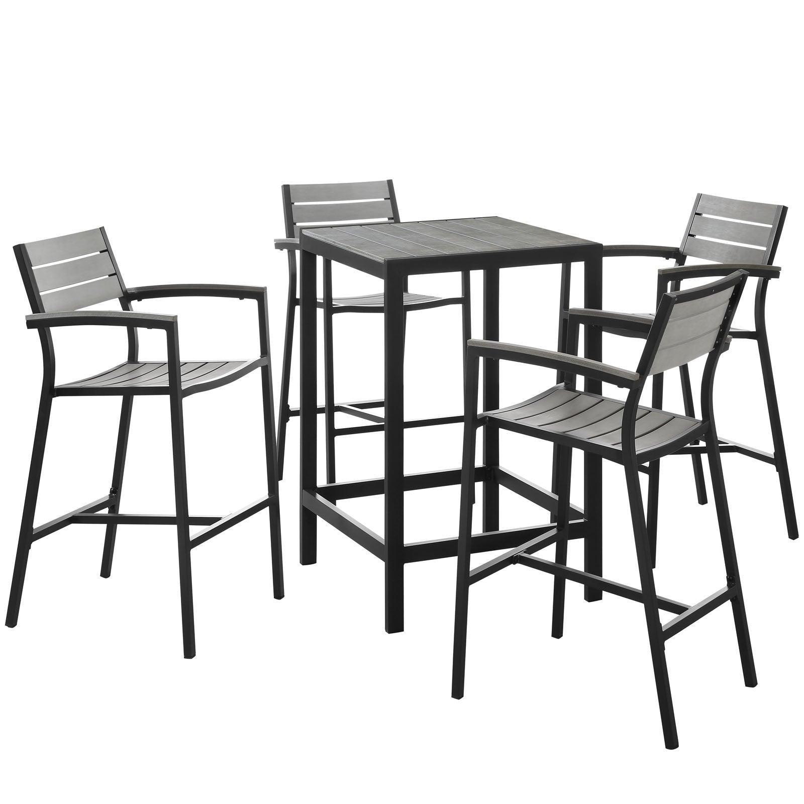 Modway Maine 5 Piece Outdoor Patio Bar Set FredCo