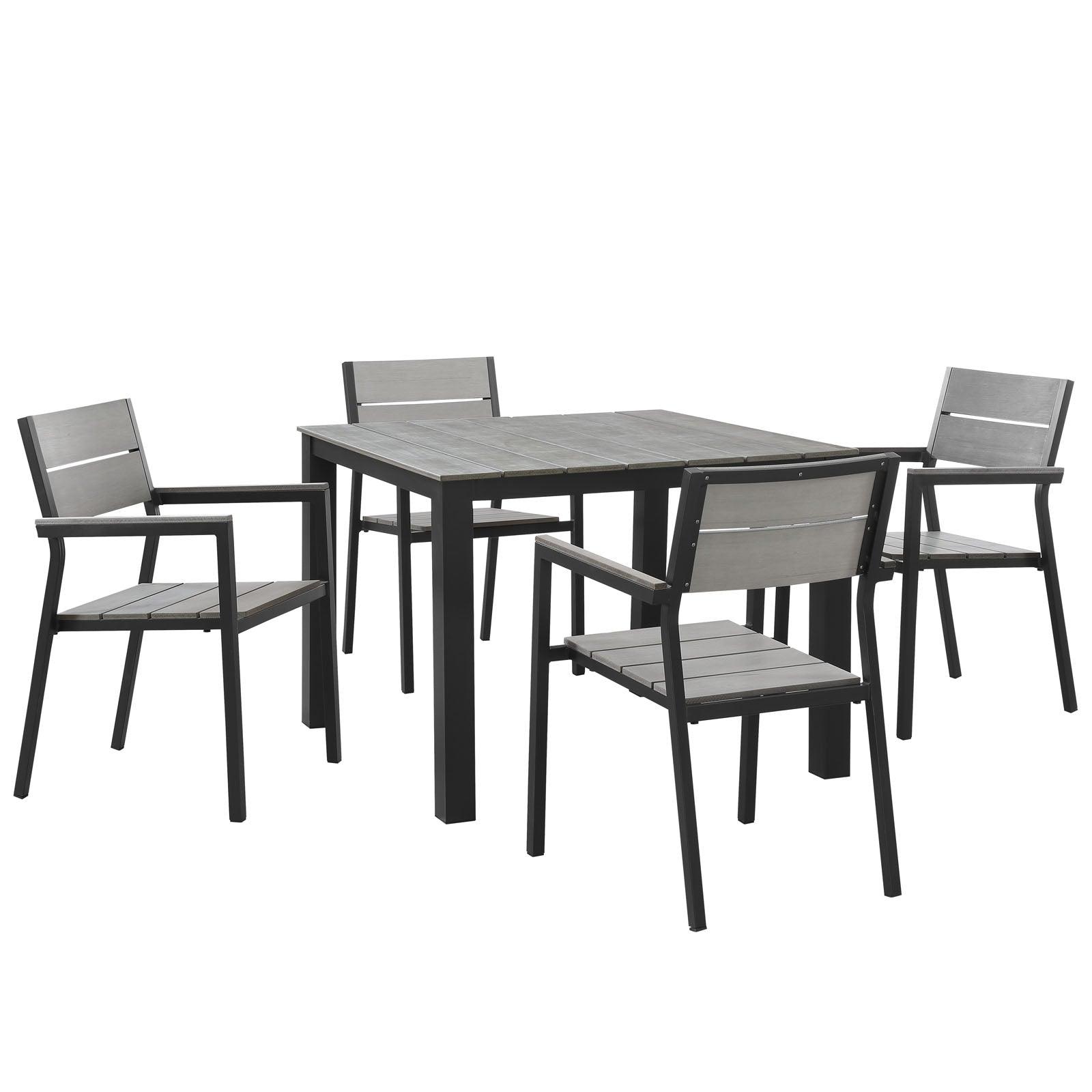 Modway Maine 5 Piece Outdoor Patio Dining Set FredCo