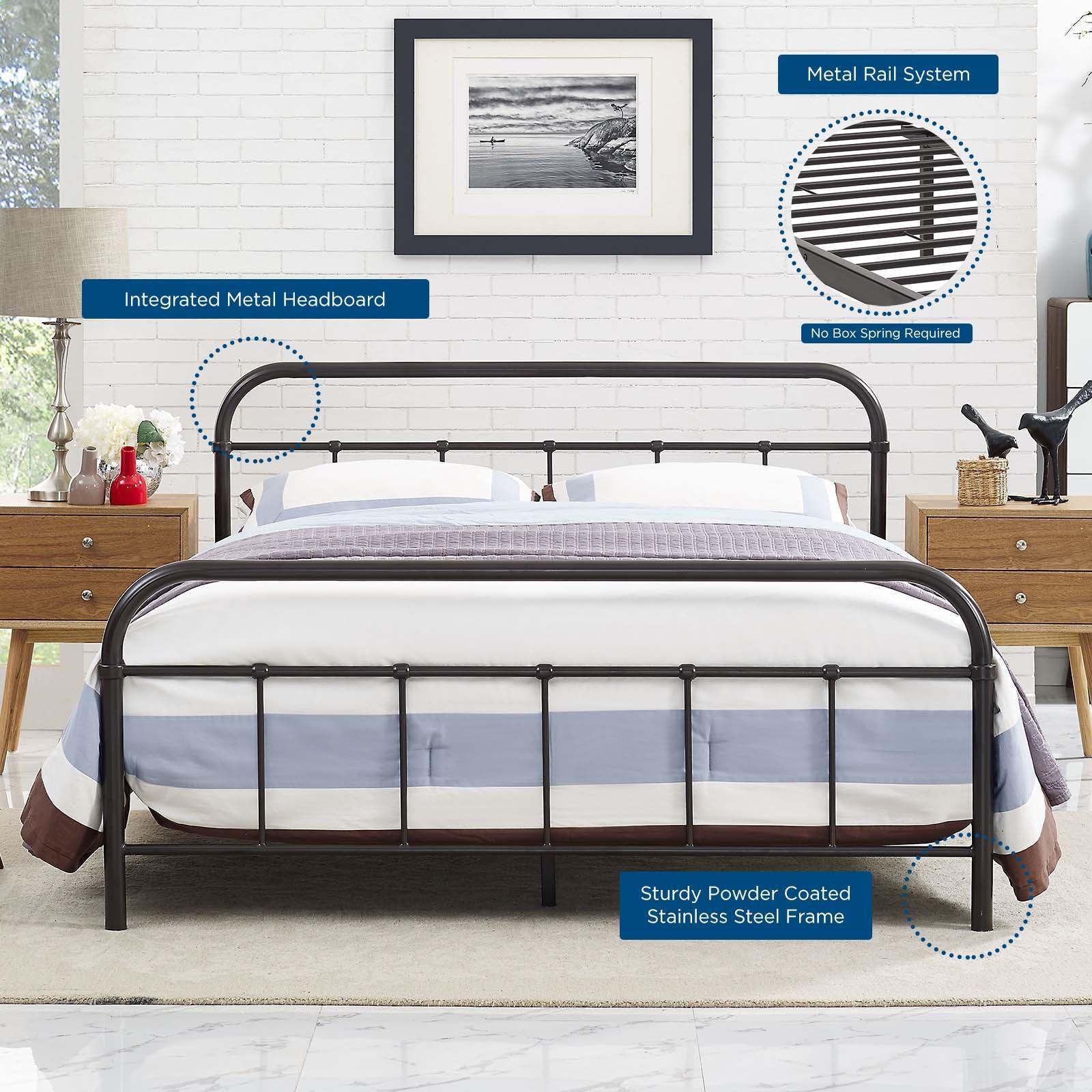 Modway Maisie Queen Stainless Steel Bed Frame FredCo