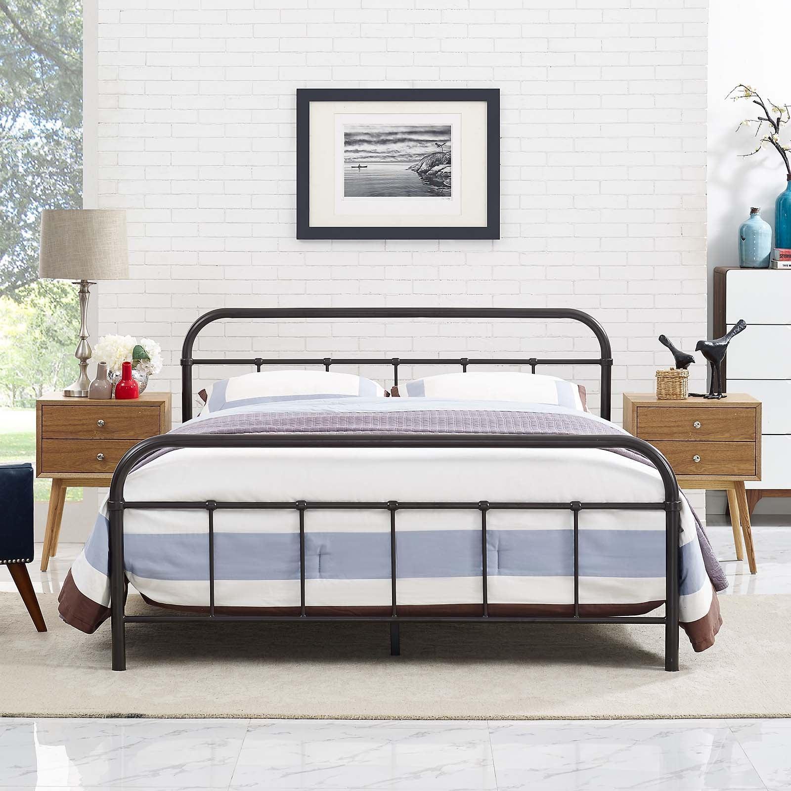 Modway Maisie Queen Stainless Steel Bed Frame FredCo