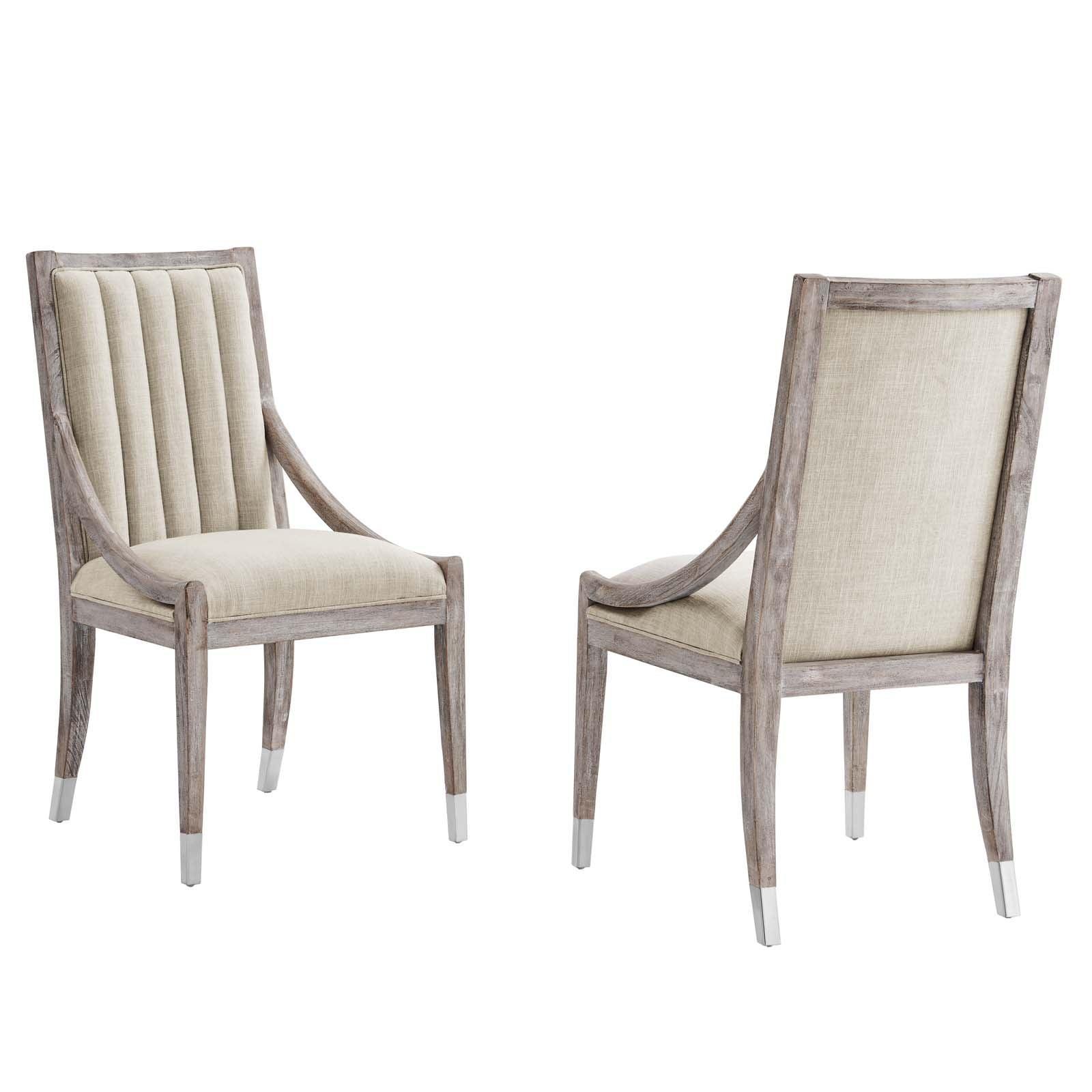 Modway Maison French Vintage Tufted Fabric Dining Armchairs Set of 2 FredCo
