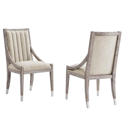 Modway Maison French Vintage Tufted Fabric Dining Armchairs Set of 2 FredCo