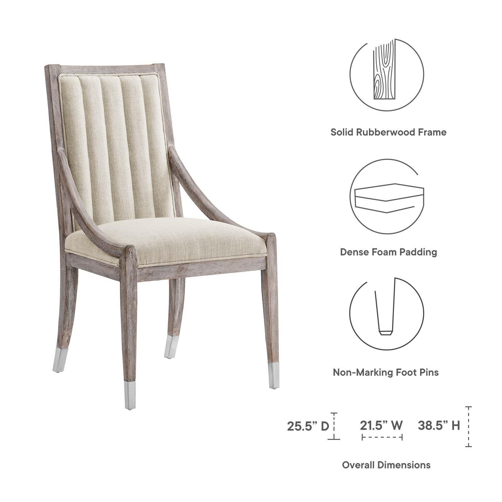 Modway Maison French Vintage Tufted Fabric Dining Armchairs Set of 2 FredCo