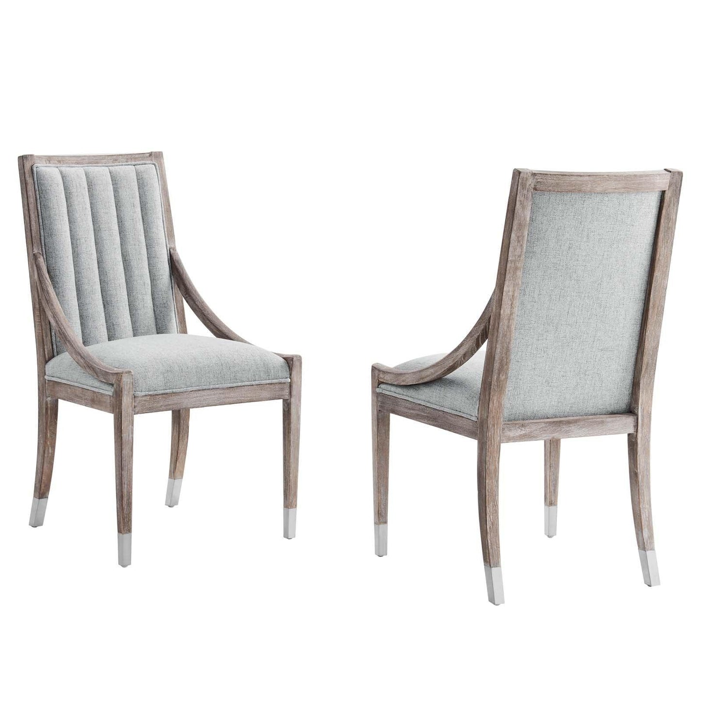 Modway Maison French Vintage Tufted Fabric Dining Armchairs Set of 2 FredCo