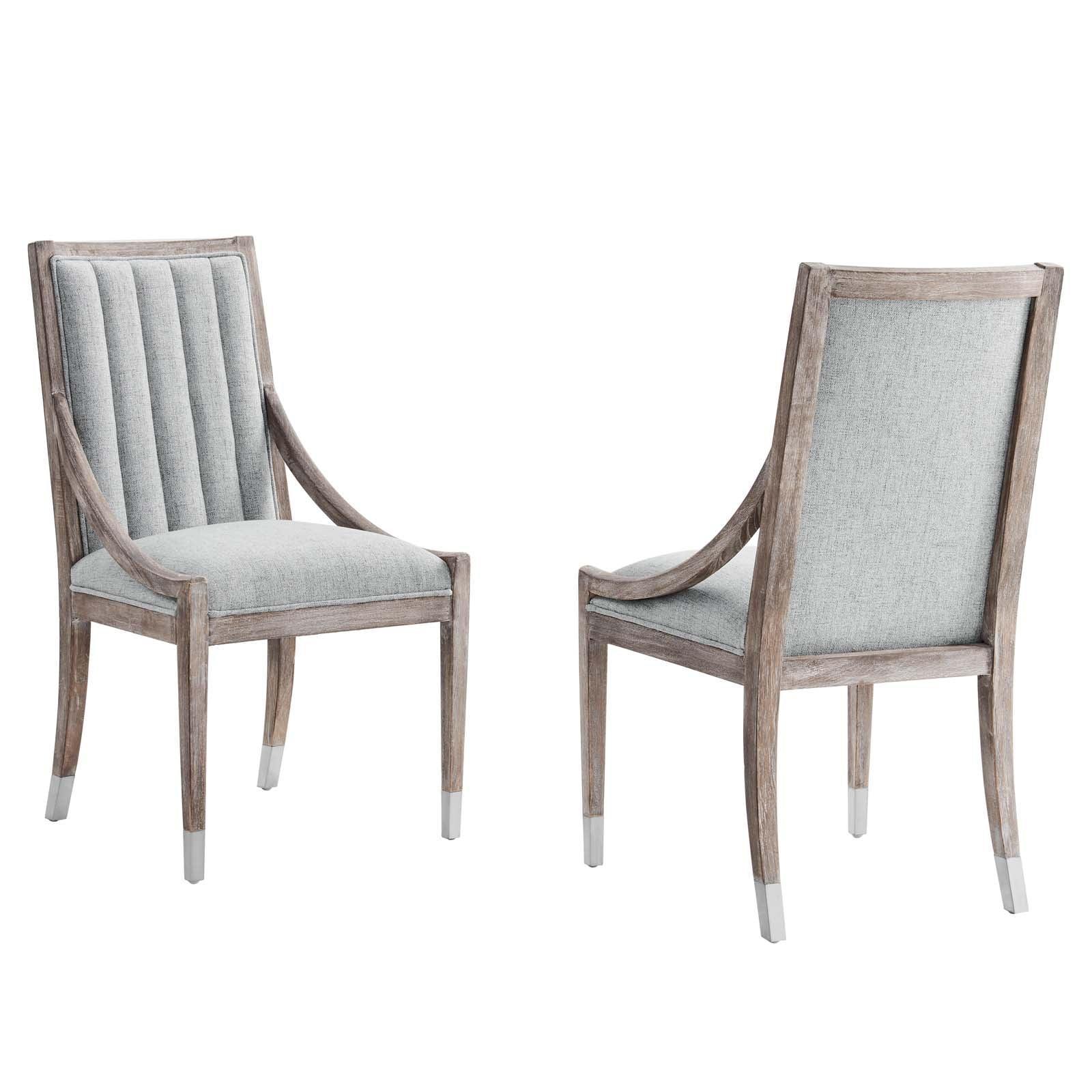 Modway Maison French Vintage Tufted Fabric Dining Armchairs Set of 2 FredCo